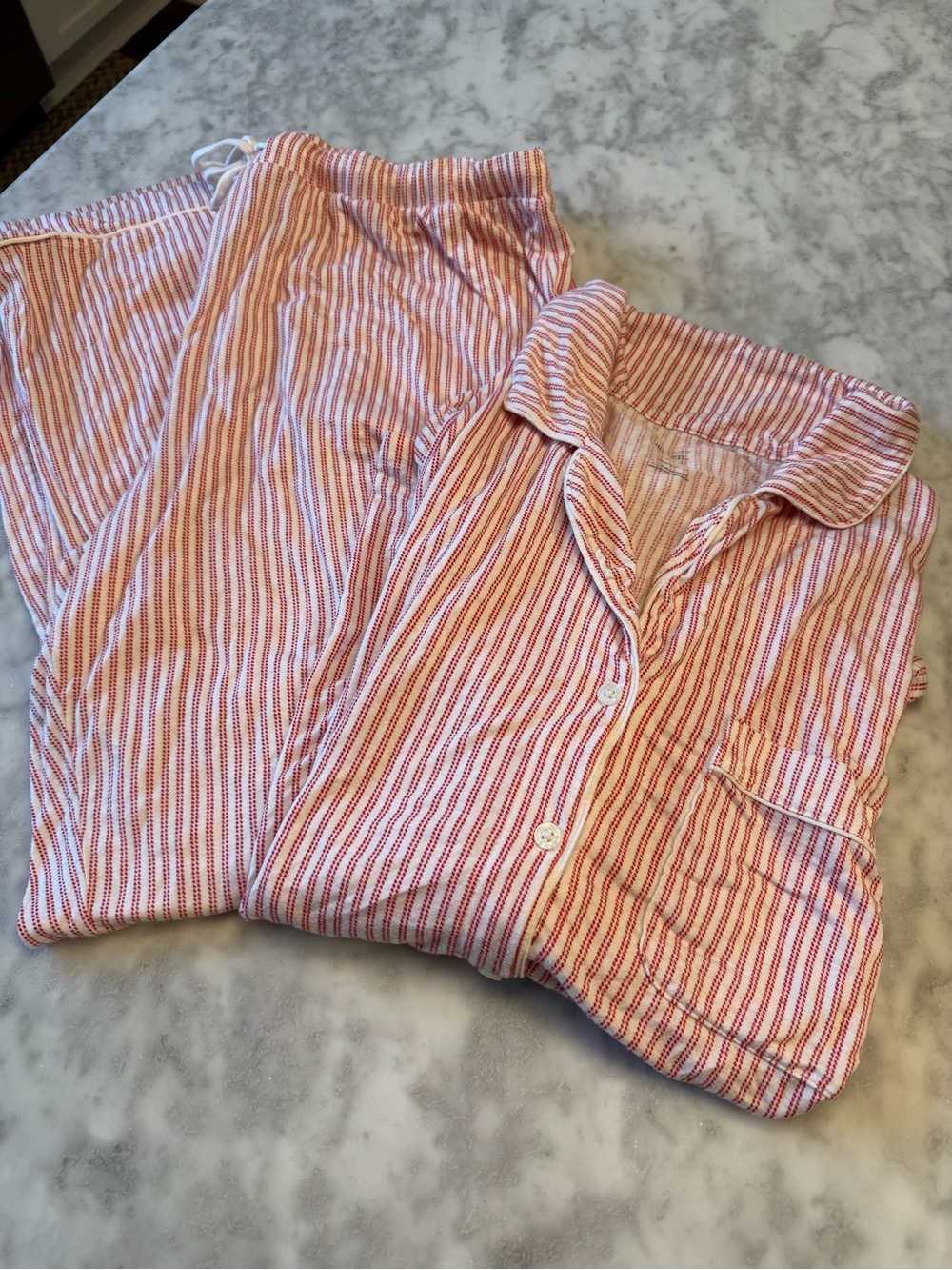 Auden Cloud Knit Pajama Set Large Red Stripe Christmas Holiday
